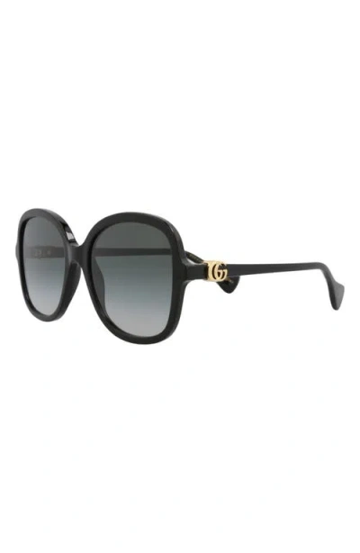 Gucci 56mm Butterfly Sunglasses