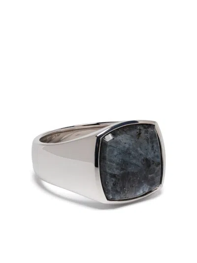 Tom Wood Cushion-cut Larvikite Ring In Metallic