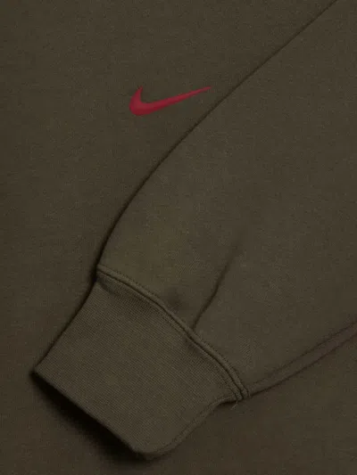 Nike Swoosh-logo Raglan-sleeve Sweatshirt In Brown