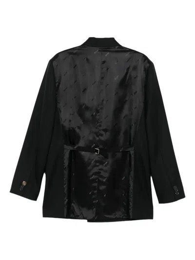 Moschino Double-breasted Acetate Jacket In Black
