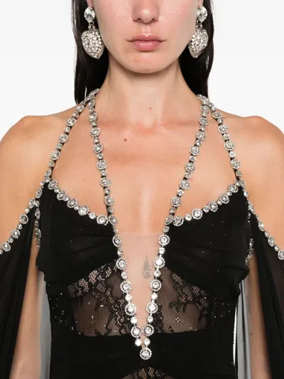 Nissa Embellished Halterneck Dress In Black