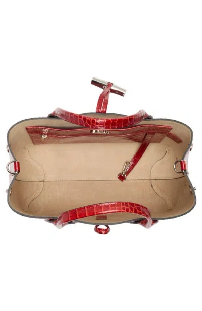 Longchamp Medium Roseau Croc Embossed Tote