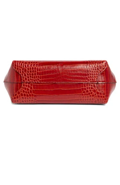 Longchamp Medium Roseau Croc Embossed Tote