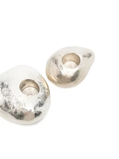 Alighieri Pebble Candlesticks In Metallic