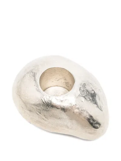 Alighieri Pebble Candlesticks In Metallic