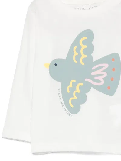 Stella Mccartney Bird-print Long-sleeve Top In White