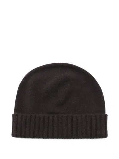 Malo Dark Brown Cashmere Beanie In Brown