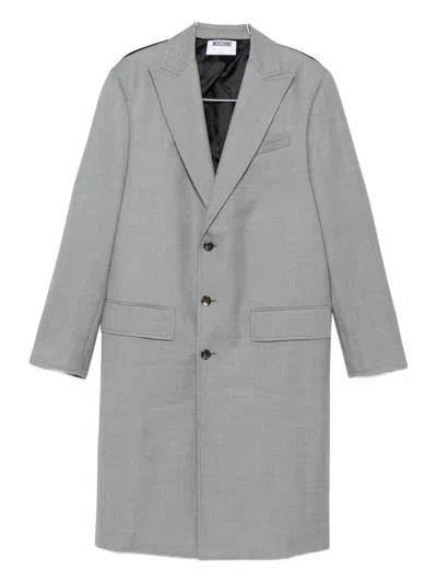 Moschino Panelled Coat In Gray