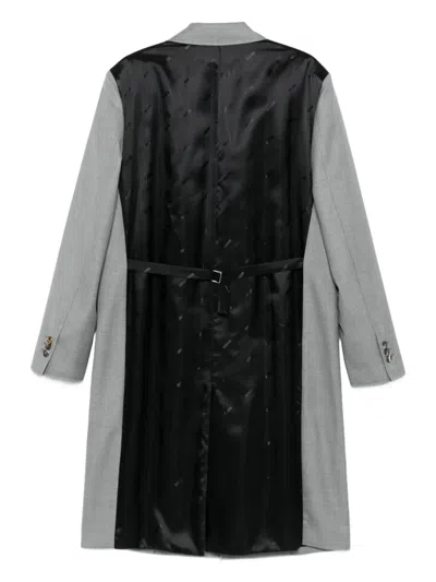 Moschino Panelled Coat In Gray