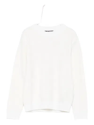 Balmain Textured Cotton Sweater In White