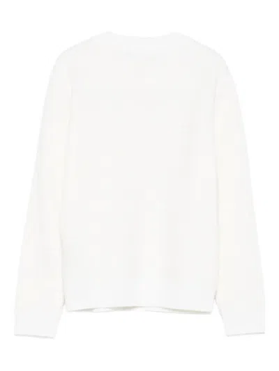 Balmain Textured Cotton Sweater In White