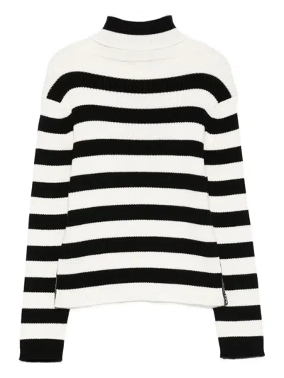 Balmain Striped Turtleneck Sweater In Multi