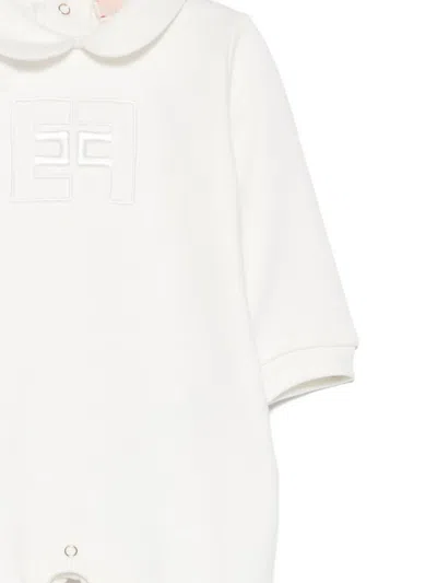 Elisabetta Franchi La Mia Bambina Logo-patch Pajamas In White