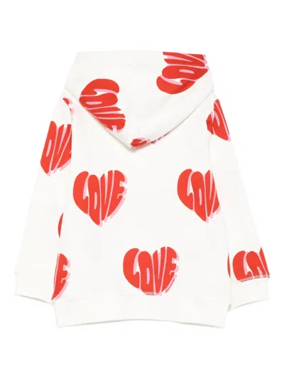 Stella Mccartney Heart-print Hooded Top In Neutral