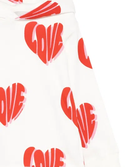 Stella Mccartney Heart-print Hooded Top In Neutral