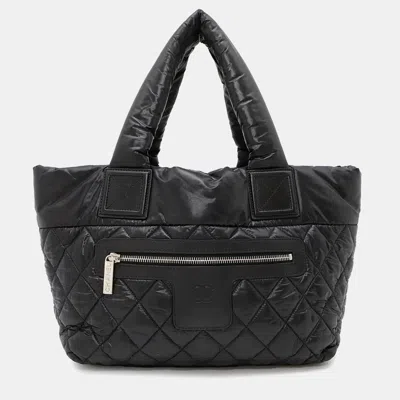 Pre-owned Chanel Coco Cocoon Pm Black Nylon Tote Bag