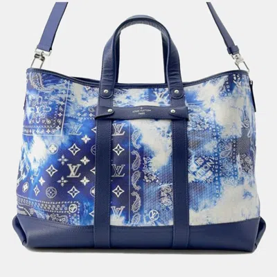 Pre-owned Louis Vuitton Blue Monogram Bandana Journey Tote