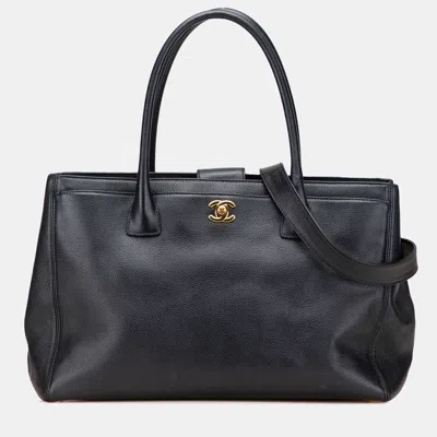 Pre-owned Chanel Black Medium Calfskin Executive Cerf Tote