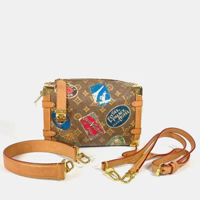 Pre-owned Louis Vuitton Flight Mode Side Trunk Brown Leather Crossbody Clutch