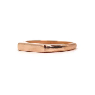 Vicstonenyc Fine Jewelry Women's Rose Gold Harmony Bar Signet Ring - Rose Solid Gold — Crafted By Hand, Designed For Seamless