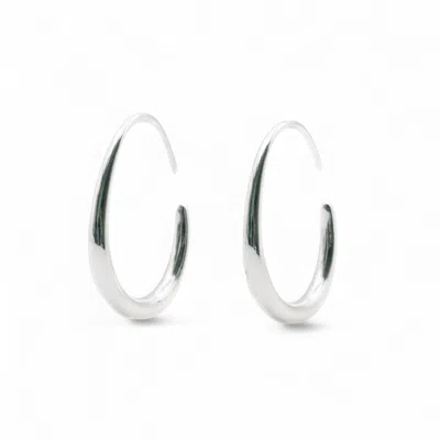 Miss Cecilia Women's Silver Slim Hoops