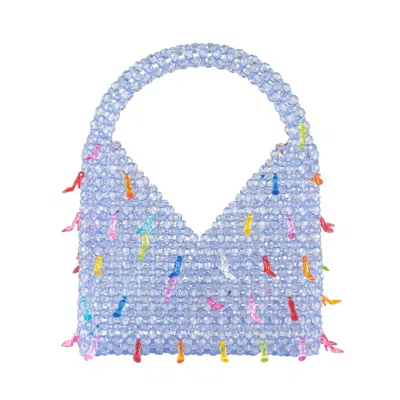 Tillie Beads Women's Blue Purple Tinkle-toes Classic Bead Handbag