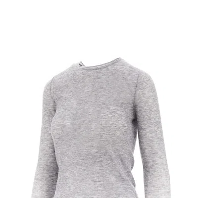 Pinko Crew-neck Sweater With Sequins In Gray