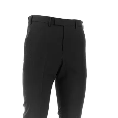 Pt Torino Stretch Wool Master Fit Pants In Black