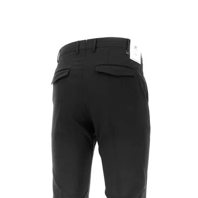 Pt Torino Stretch Wool Master Fit Pants In Black