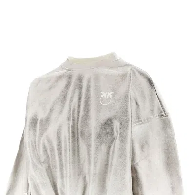 Pinko Metallic-effect Elasticated-hem Sweatshirt