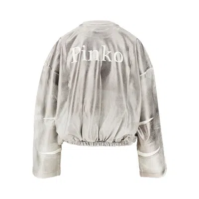 Pinko Metallic-effect Elasticated-hem Sweatshirt