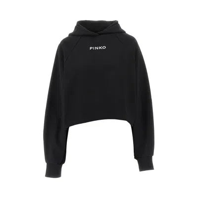 Pinko Cotton Cropped Sweatshirt With Logo