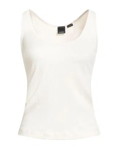 Pinko Woman Tank Top Ivory Size M Cotton, Lyocell, Elastane In Neutral