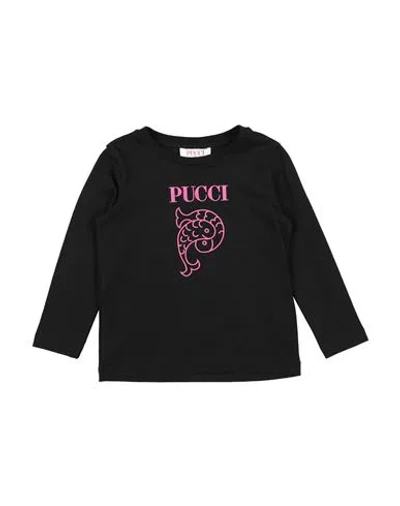 Pucci Toddler Girl T-shirt Black Size 6 Cotton In Black