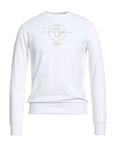 Herno Globe Man Sweatshirt White Size L Cotton In White