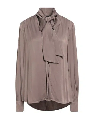 Alpha Studio Woman Shirt Light Brown Size 10 Viscose