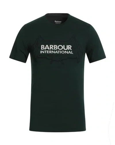 Barbour International Man T-shirt Green Size S Cotton In Black