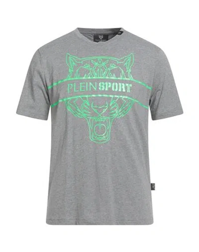 Plein Sport Man T-shirt Grey Size Xl Cotton In Gray