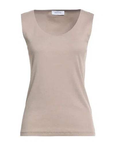 Gran Sasso Woman Tank Top Beige Size 8 Cotton, Elastane In Nude