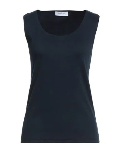 Gran Sasso Woman Tank Top Midnight Blue Size 8 Cotton, Elastane In Blue