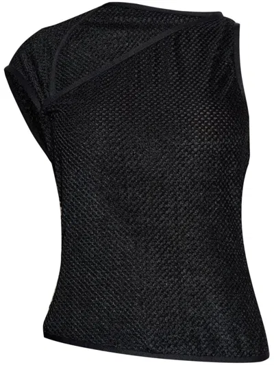 Y-3 Waffle Warp Knitted Top In Black