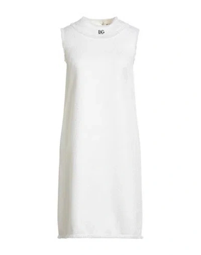 Dolce & Gabbana Woman Midi Dress Ivory Size 6 Wool, Polyamide