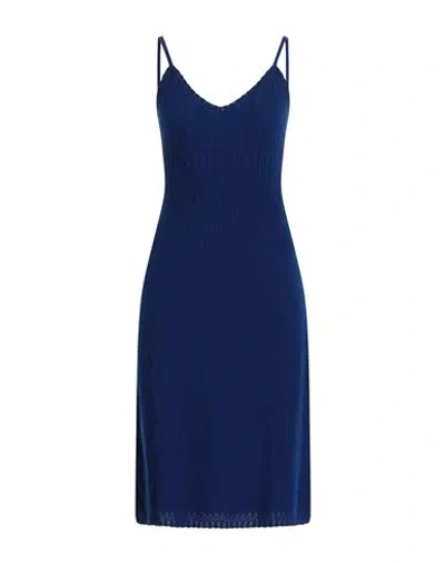 Alberta Ferretti Woman Midi Dress Blue Size 6 Virgin Wool, Cashmere