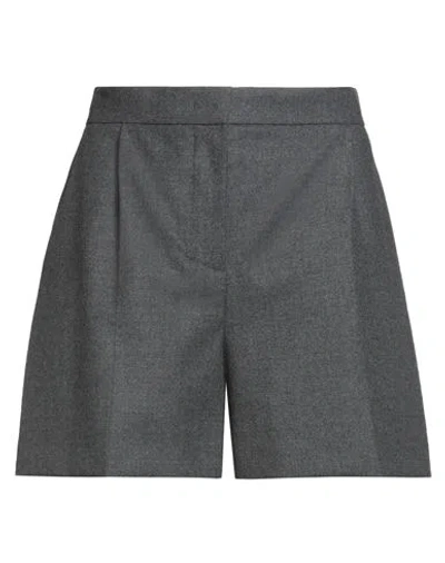 Alberta Ferretti Woman Shorts & Bermuda Shorts Charcoal Size 6 Virgin Wool, Elastane