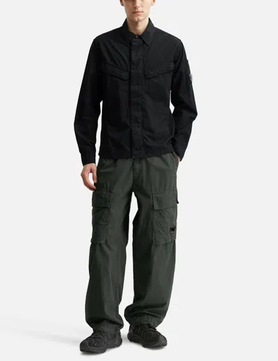 C.p. Company Microreps Peached Cargo Pant In Gray
