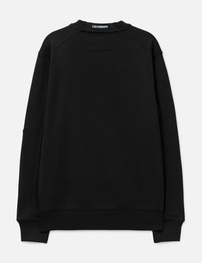 C.p. Company C.p.company Logo Cotton Crewneck Sweatshirt In Black