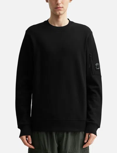 C.p. Company C.p.company Logo Cotton Crewneck Sweatshirt In Black
