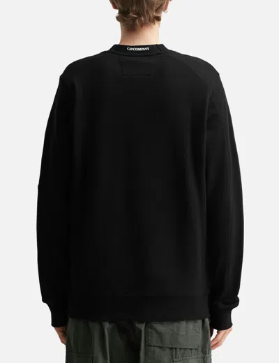 C.p. Company C.p.company Logo Cotton Crewneck Sweatshirt In Black