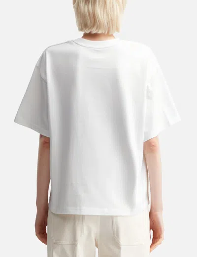 Moncler Embroidered Cherry Logo Cotton T-shirt In Neutral