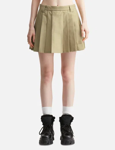 Moncler Pleated Cotton Blend Mini Skirt